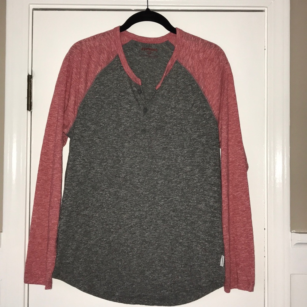 Express color block raglan Henley